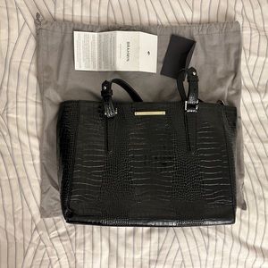 BRAHMIN Black Leather Medium Bag Gold Hardware RETAIL 300$ On Sale NWOT